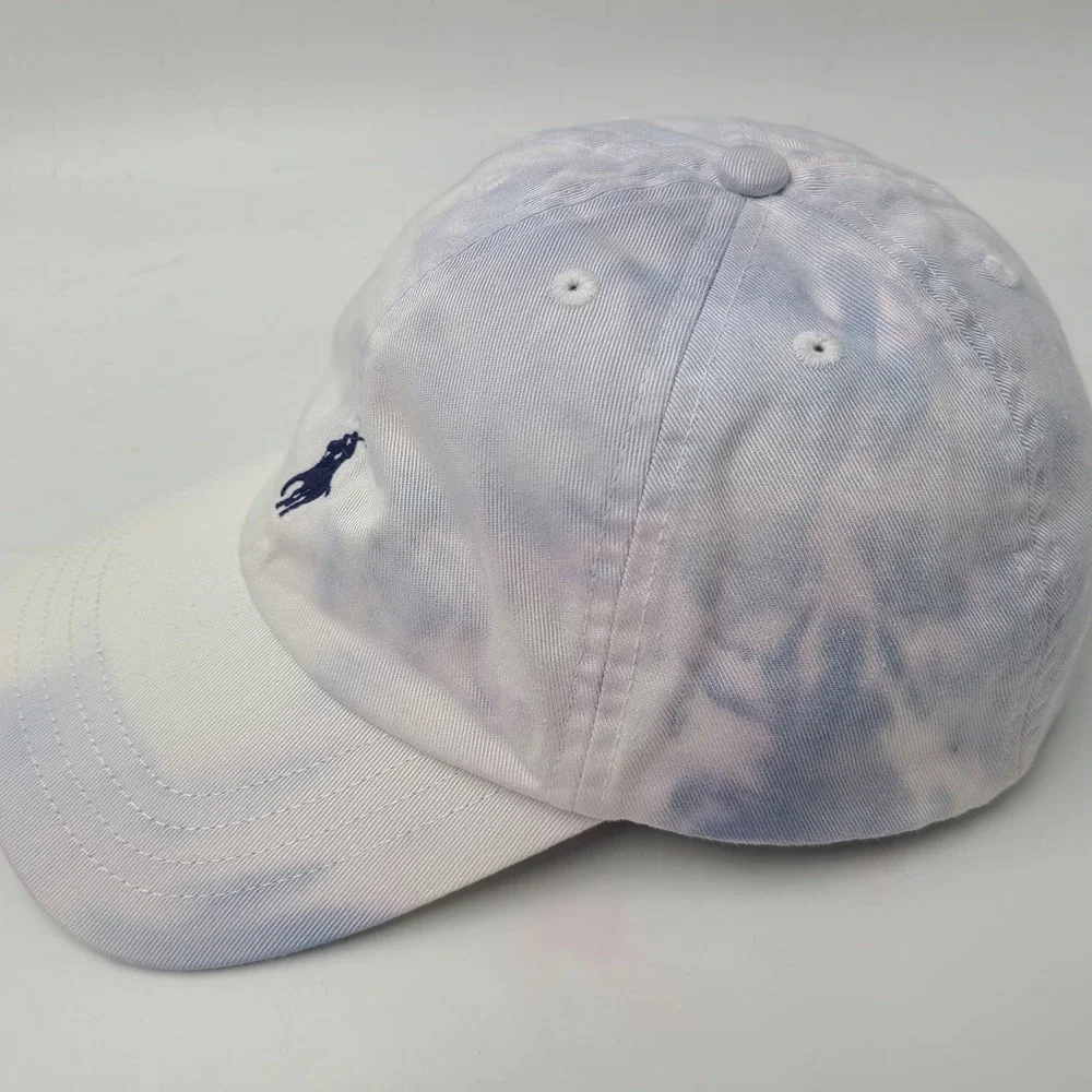 Youth Polo Ralph Lauren Hat Strapback White Blue Tie Dye Pony Logo Size 8-20 Boy